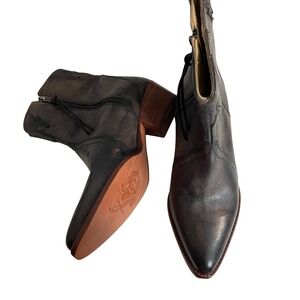 Free People 38.5 (6) NEW Side Zip  Frontier Western Boots Leather